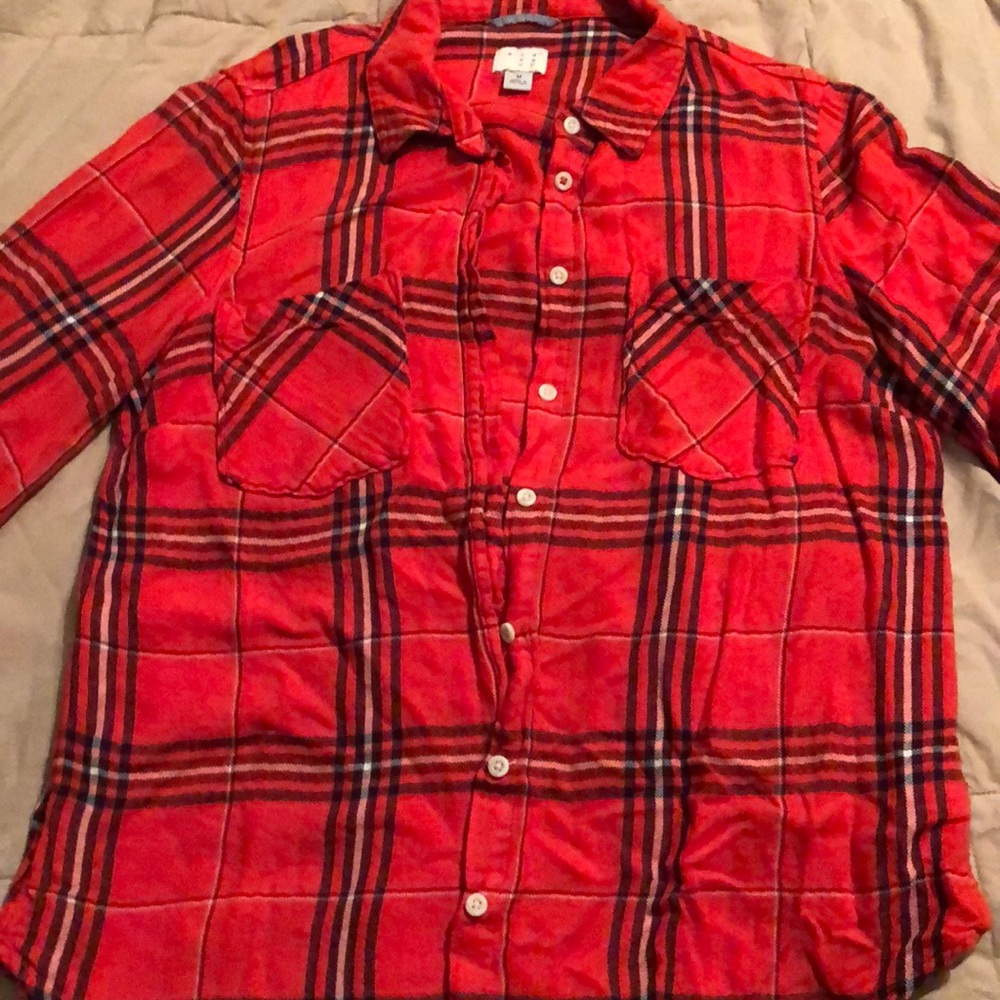 Orange flannel shirt